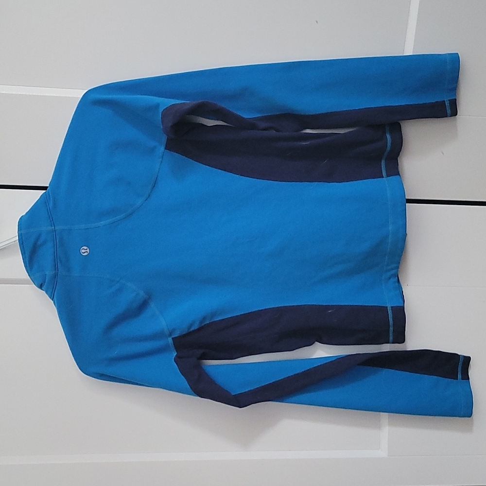 Blue Lululemon Slim Fit Active Wear Zip-up Hoodless Sweater